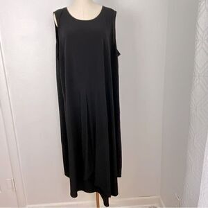 Catherine’s Black Midi Dress Classic‎ Staple Faux Wrap Sleeveless Size 2X